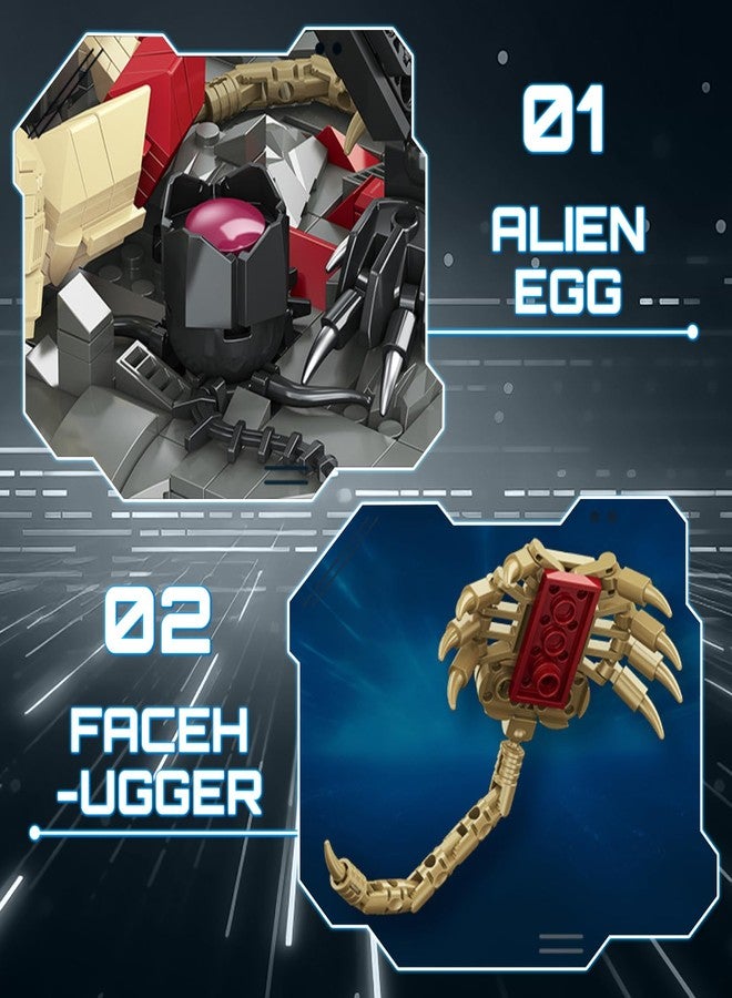 HIGH GODO Alien Mech Xenomorph Warrior Building Sets for Adult, Horror Action Figure Toy with Base,Gifts for Teens Aged 14+, Perfect for Birthdays Christmases Halloweens, 882 Pieces - Image 3